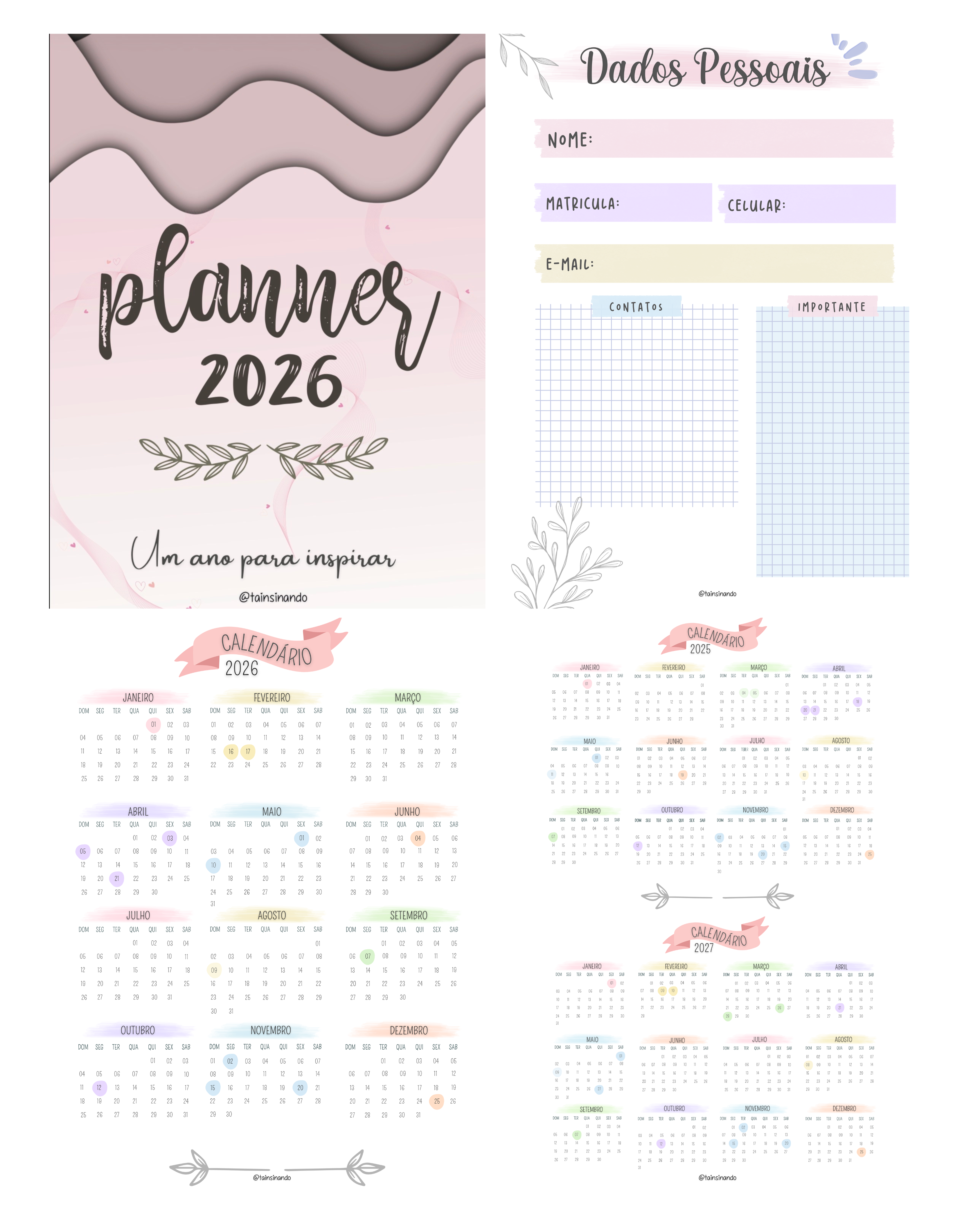 Planner 2026 - Colorido